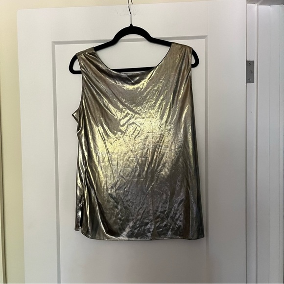 Vintage Regina Porter Gold Lame Tank Top - Picture 5 of 6